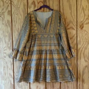 Yellow and green dress